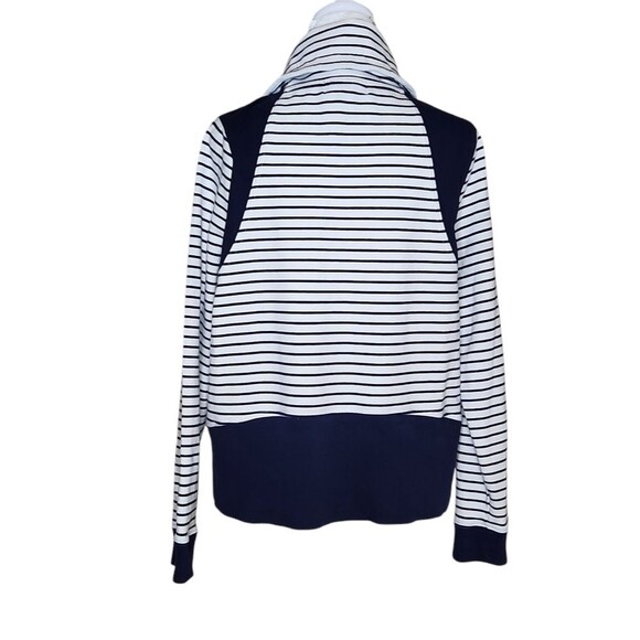 Ralph Lauren Active Zip Front Funnel Neck Sweatshirt Womens XL Navy White Stripe - Picture 5 of 10
